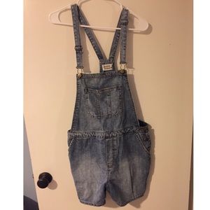 Denim Overall Shorts